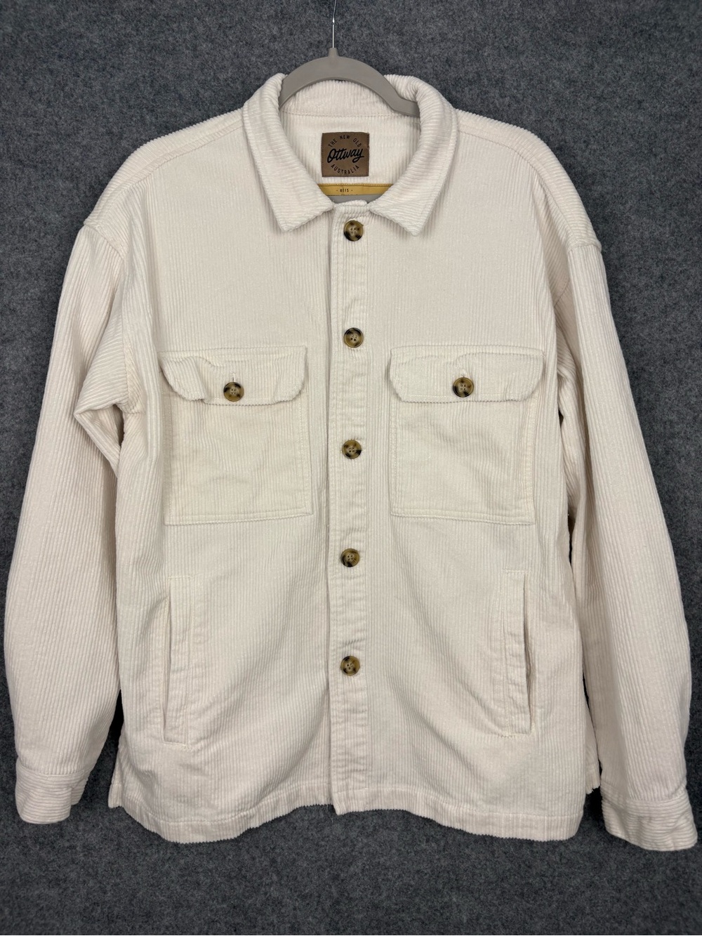 Ottway Australia Cream Corduroy Workwear Shacket Jacket L